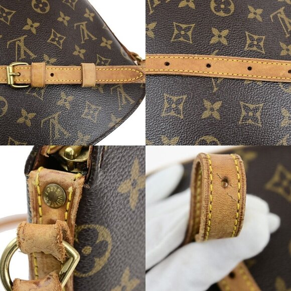 LOUIS VUITTON Logo Drouot Shoulder Bag Monogram Leather Brown - Picture 9 of 15